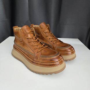 Men's first layer cowhide casual boots light and comfortable retro outdoor tooling shoes men's shoes bulk processing custom
