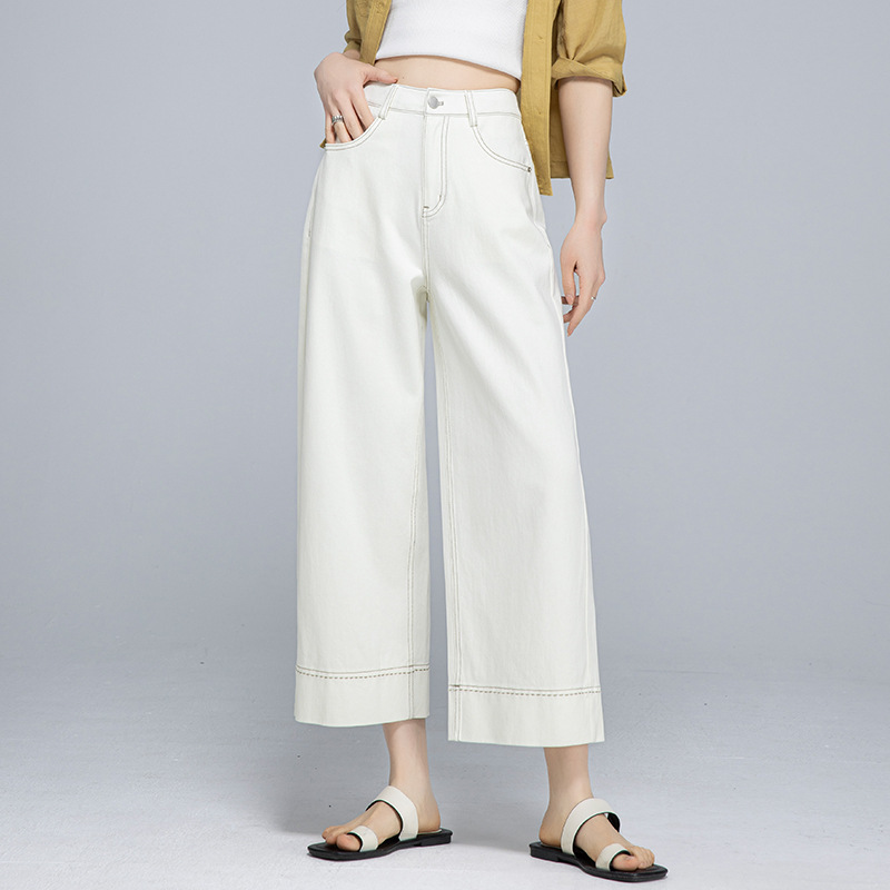 Xingge Tencel Linen Wide-Leg Jeans for Women, Summer Thin Loose Casual Pants, 2026 New Straight-Leg Cropped Pants