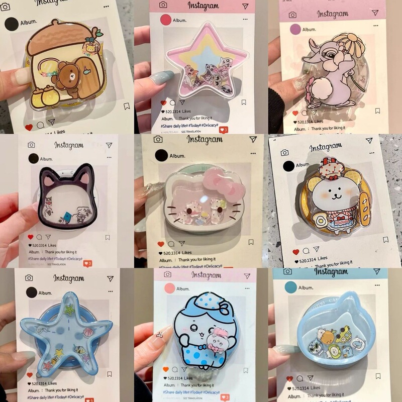New ins cartoon spinning pattern suitable for MagSafe magnetic stand with super strong suction airbag for women