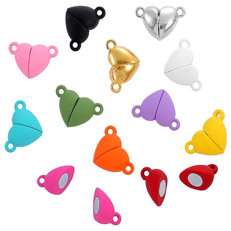 Factory Direct Sales New Jewelry Peach Heart Magnetic Clasp DIY Jewelry Heart-Shaped Couple Necklace Bracelet Clasp Accessories