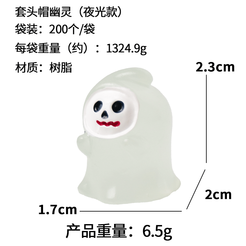 Micro paisaje creativo lindo cabello luminoso Halloween pequeño fantasma accesorios de decoración de muñecas mini decoración de escritorio