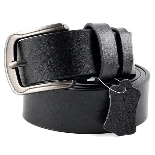  new two-layer cowhide belt men's genuine leather pin buckle belt men's Korean style retro trendy trouser belt for young and middle-aged people
