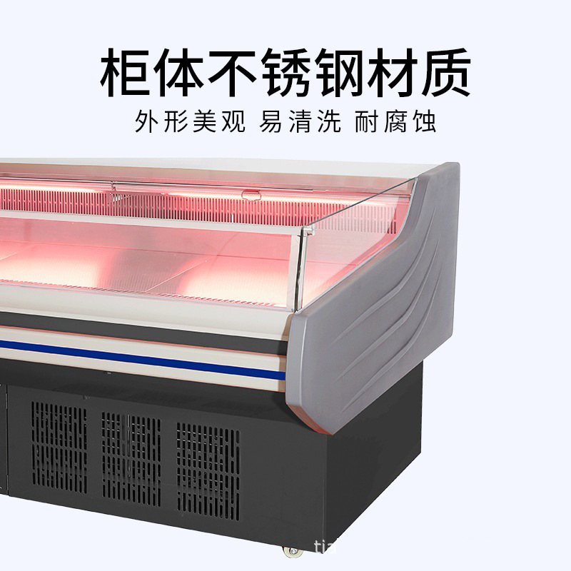 Carne fresca fría vitrina supermercado comercial fresco-mantenimiento gabinete cocinado carne y cordero congelador Frío Directo congelador fresco