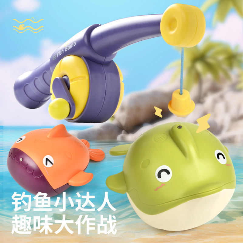 Wind-Up Magnetic Fishing Clockwork Water Fish Swimming Toy Children's Bathroom Bath Egg Shower Amazon Cross-Border