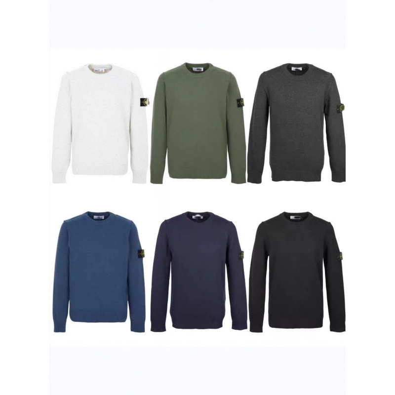 Cross-border American-style Stone replica wool sweater with compass armband, round neck pullover knit sweater for men and women