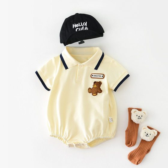 Baby Summer suit 2025 Summer New Baby Foreign Style Polo Short-sleeved Clothes Baby and Toddler Comfortable Bag Fart Clothes