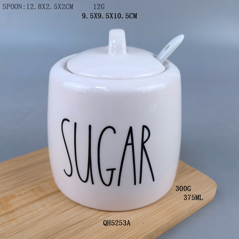 Pot de azúcar de cerámica - blanco