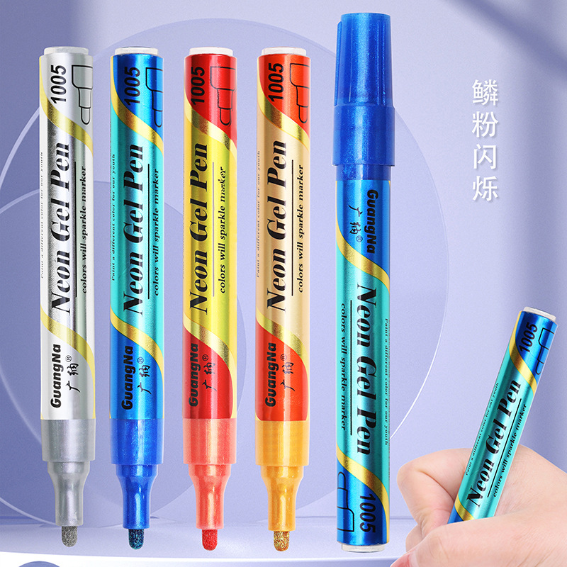 Guangna nuevo GN1005 flash gel pen 8 colores traje 3mm línea ancho disponible graffiti nail art pintura