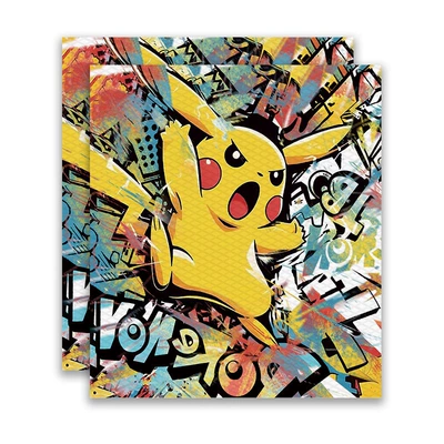 stickers, modification accessories, Motorcycle tail - diamond-shaped-anti-slip-pattern-pikachu-d-model-handlebar-grips-1-pair