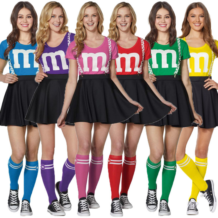 thumbnail image 1 of Disfraces de Halloween 2024 SL, disfraz de animadora de grupo femenino, ropa de baile de animadora de fitness en forma de M, uniforme de animadora de fútbol sexy para bebés, 1 of 5