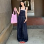 显瘦宽松美式复古背带裤