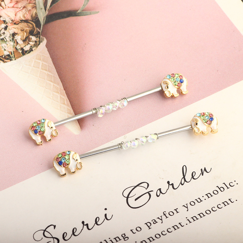 316L Titanium Steel Exaggerated Lady Ear Bone Nail Punk Wind Retro Long Earring detail image 19