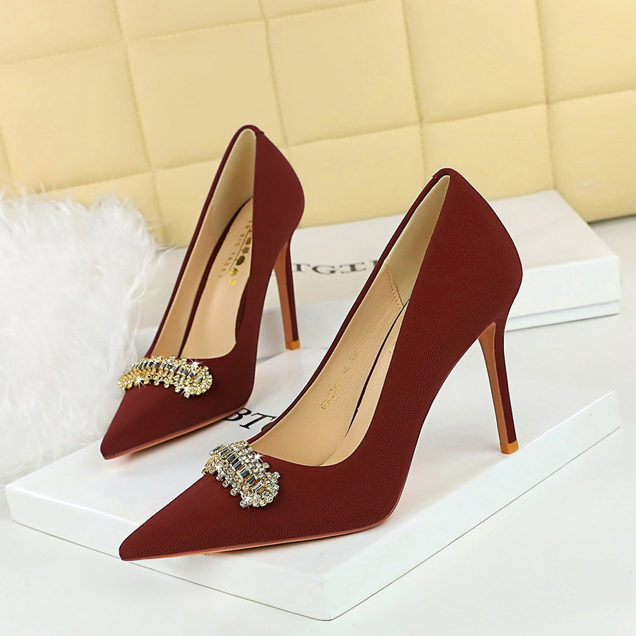3391-K31 European American Style Fashionable Simple High-heeled Shoes With Thin Ultra-high Heels, Shallow Mouth, Pointed_vogvips.com