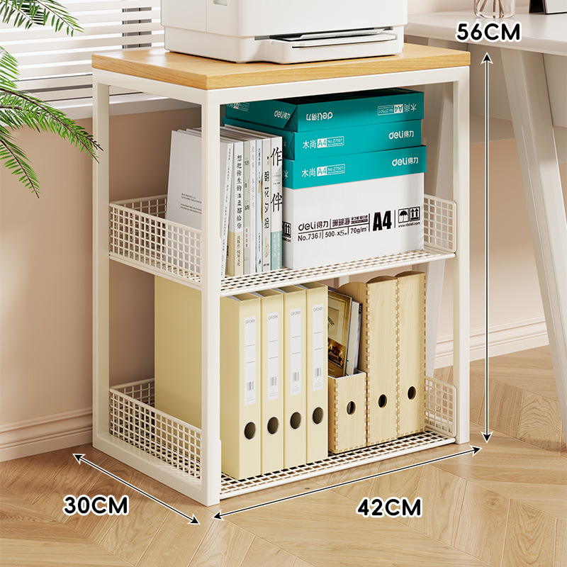 Estante Organizador para Impresora de Hierro y Madera Multicapa para Oficina