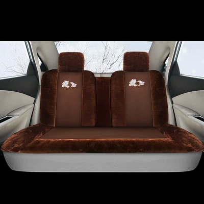 Cross-border hot-selling car seat cushion: Wool pad - charming-coffee-rear-row-12kg
