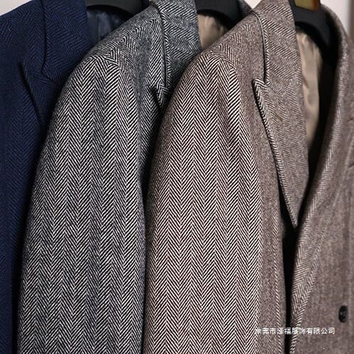 J7H British Retro Woolen Coat, Large Size, Slim Fit, Tweed Mid-Length Woolen Jacket for Men, Thickened Style, Trendy