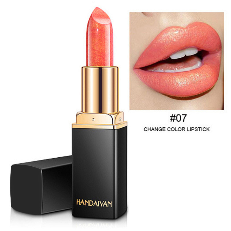 Transfronterizo termográfico lápiz labial HANDAIYAN nueve colores lápiz labial mermaid brillante metal perla oro lápiz labial color cambiante