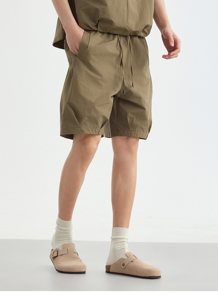 Quần short thể thao nam thắt lưng thun cạp chun, chất liệu mát lạnh, dáng 5 phân — màu cà phê chi tiết 27