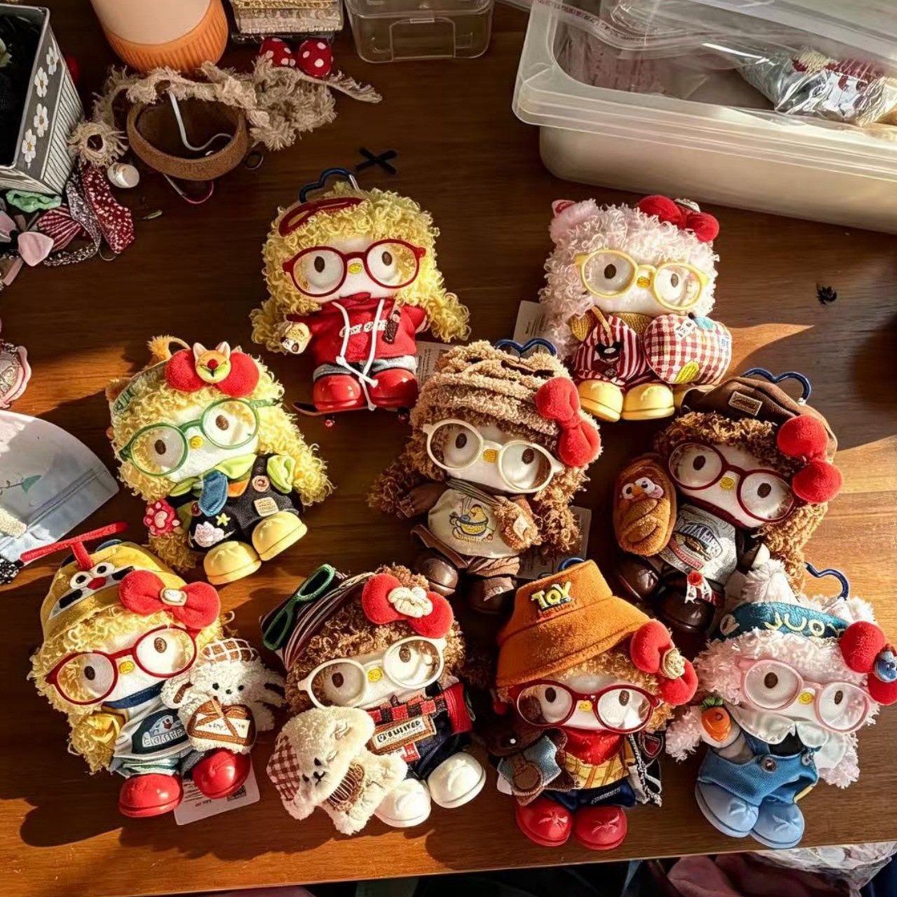 可爱卷发变装合集Kitty包包挂件毛绒公仔玩偶少女心背包挂饰钥匙