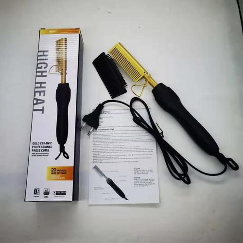 Amazon Electric Curling Comb Two-in-one Curling Iron Electric Curling and Straightening Dual-Purpose Copper Comb Curling and Straightening Function Electric Hair Straightening Comb