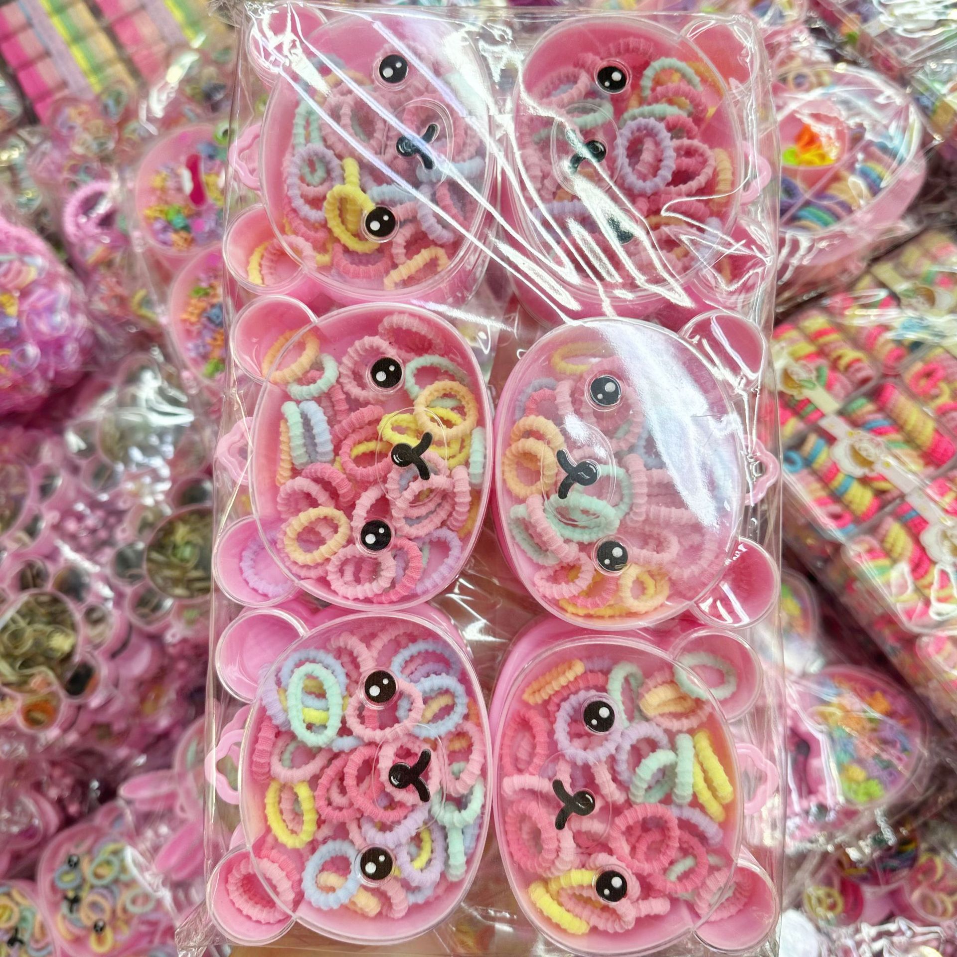 Mini cabeza de princesa en caja, clip de agarre pequeño, clip de flequillo, horquilla rota en la frente, banda elástica para niños, no daña el cabello, anillo del pulgar al por mayor image 81