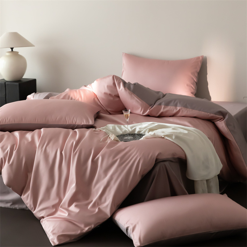 Cuatro estaciones Nantong algodón conjunto de cuatro piezas de color sólido lujo ligero alto sentido 60 algodón de lana larga delgado lujo ligero