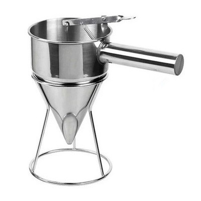 不锈钢章鱼漏斗小丸子工具锥形漏斗做奶油蛋糕尖嘴漏斗送架子包邮|ru