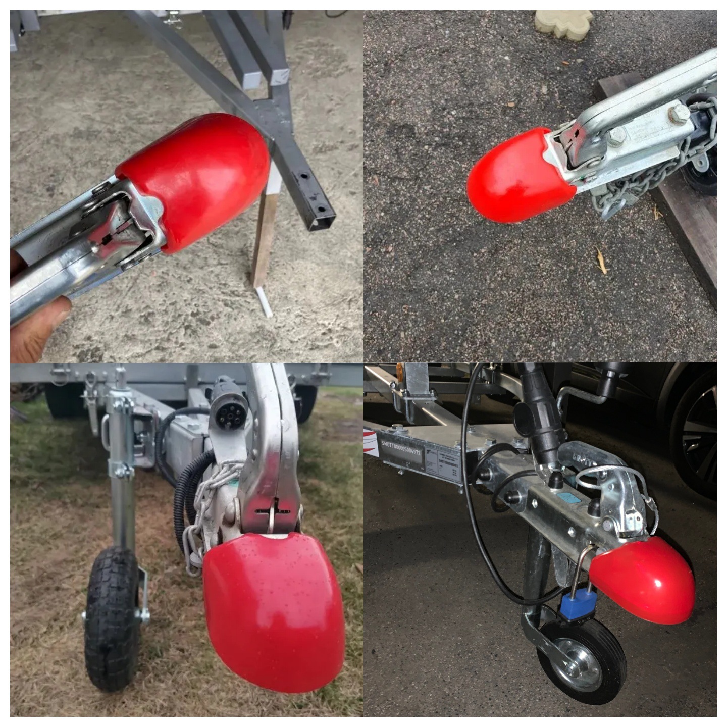 Cross-Border Hot-Selling Trailer Rv Modification Accessories Connector Ball Cover Protective Cover Plastic Red Hat Cover Modification Parts