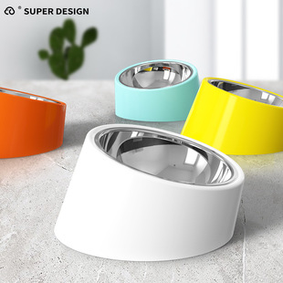 Hupp Tilt Dog Bowl Cat Bowl Pet Supplies Stainless Steel Double Layer Dog Bowl Cat Bowl Dog Cat Bowl Dog Pet Bowl