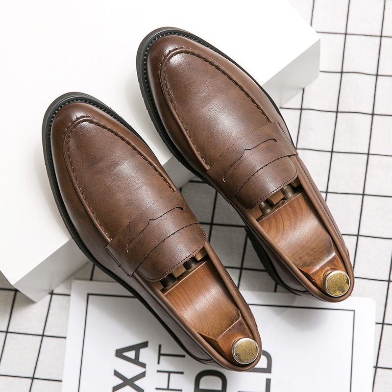 Verano superficie suave de los hombres slip-on zapatos de los hombres zapatos de cuero de la plataforma ocasional del negocio zapatos de la dama de honor del novio image 9