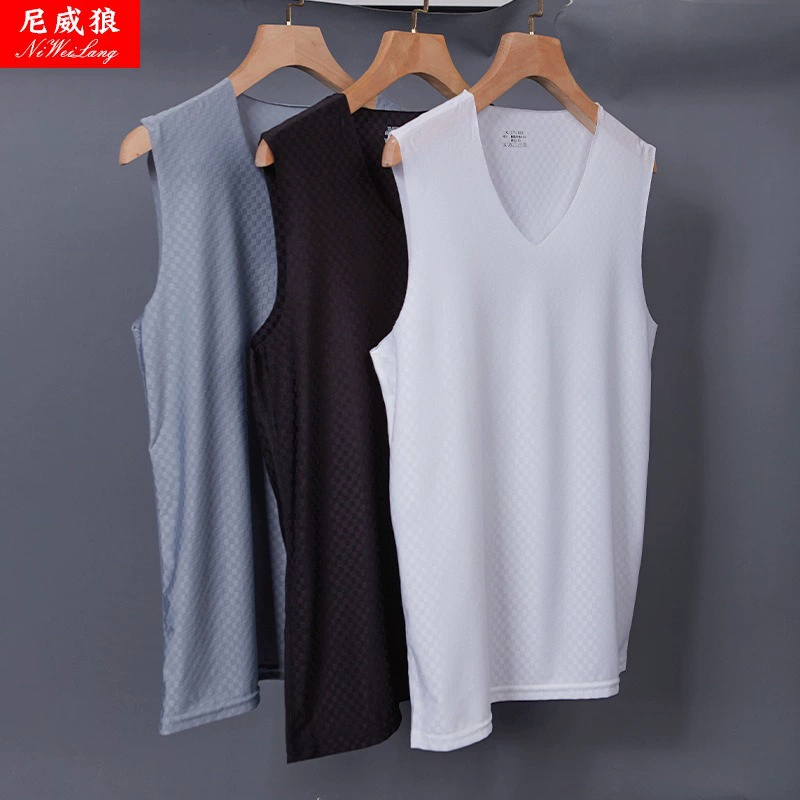 尼威狼 Men's summer thin sports vest for gym, quick dry tank top sleevless, loose fit