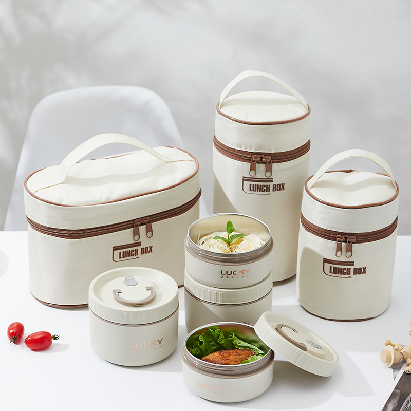Lunch Box for Office Workers, Leak-Proof and Sealed, Multi-Layer Lunch Box for Students, Independent Compartment, Stainless Steel, Logo, Thermal Insulation