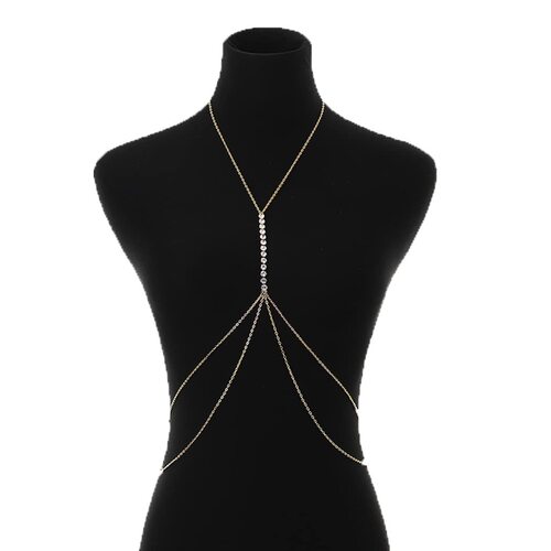 Ladies Sexy Body Chain, European and American Fashion Style Chain Necklace, European and American Cross-Border Beach Accessories Bikini Chain