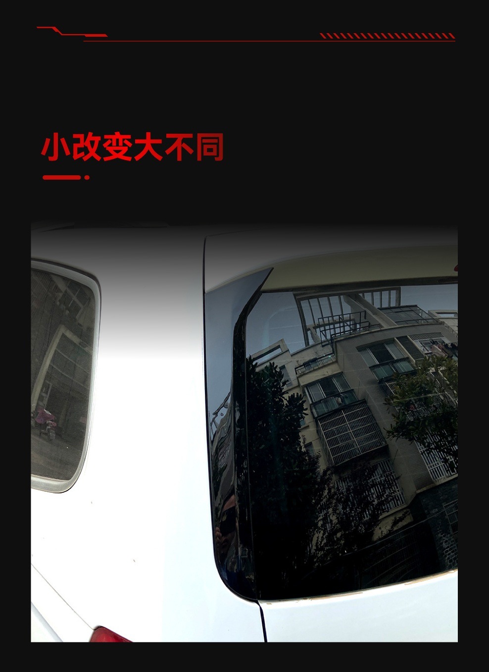 Suitable for 2011-2020 Volkswagen Sharan Side Wing Top Wing Tail Wing Fixed Wind Wing Car Sticker Cross-Border Modification Parts
