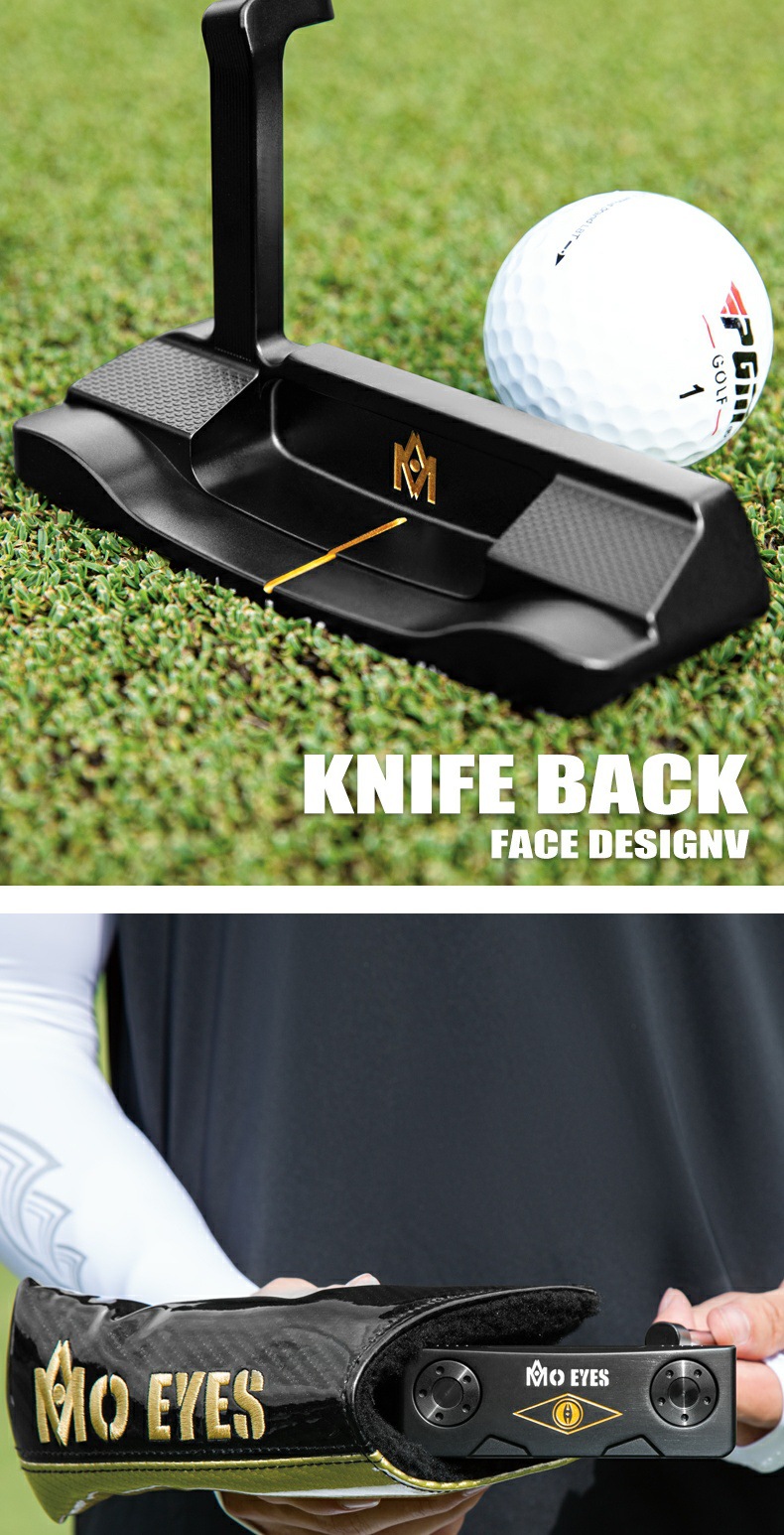 Gậy putter golf Moeyes Magic Eye dạng lưỡi dao S20C rèn mềm — TUG060-Putter vàng đen [với nắp đầu] chi tiết 4