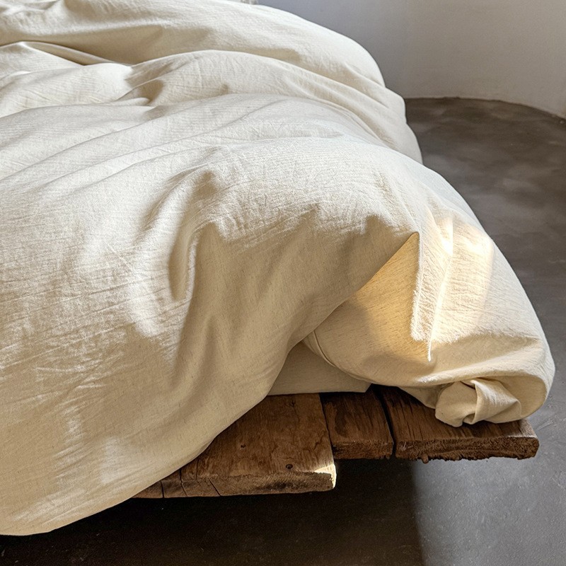 Autumn and Winter New Style Yarn-Dyed Cotton and Linen Four-Piece Set, Breathable, Skin-Friendly, High-End, Four-Season Universal Bed Four-Piece Set Wholesale
