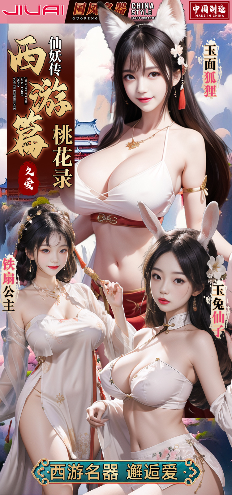 Jiuai Xiyu Series Men’s Simulated Vaginal Buttocks Masturbator, TPE, Manual, Flesh — detail image 1