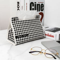 Ins-style Quail Patterned Zebra Leather Paper Towel Box for Home Living Room, Luxury Tablecloth Paper Box, High-End Car Storage Box