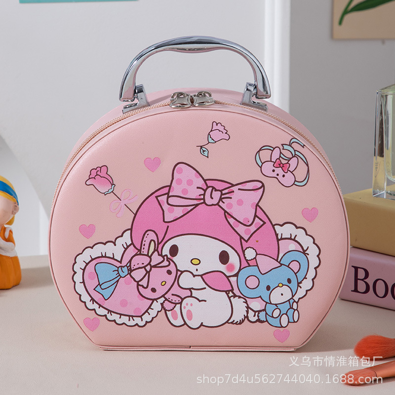 Mini maleta de dibujos animados, bolsa de cosméticos de alta apariencia, estuche de cosméticos portátil impermeable, bolsa de almacenamiento bonita, maquillaje de belleza al por mayor