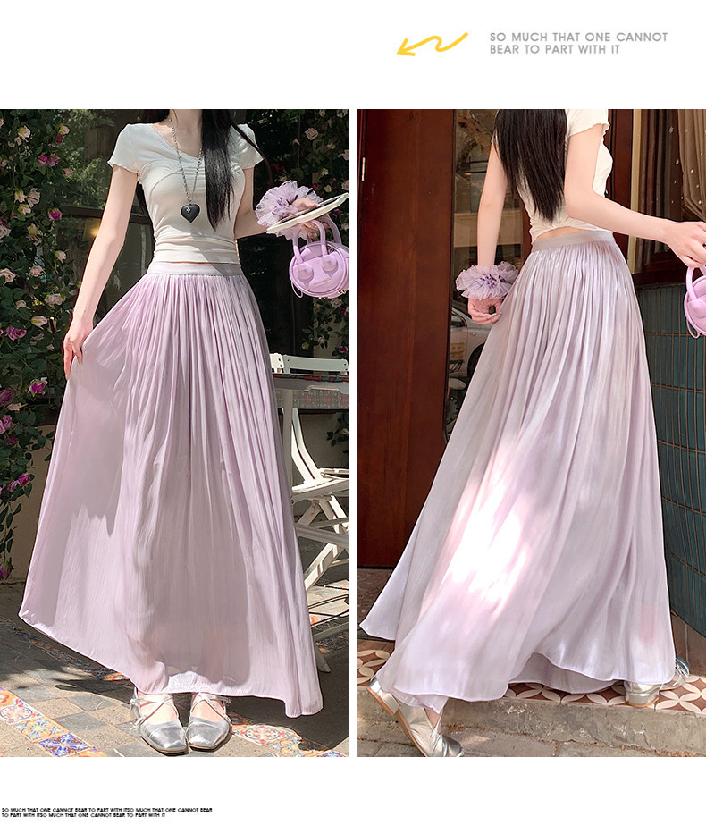 Váy lụa mỏng kiểu Pháp dáng chữ A cao cấp — màu đen chi tiết 18