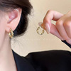 4#Gold broken silver small c-ring earrings