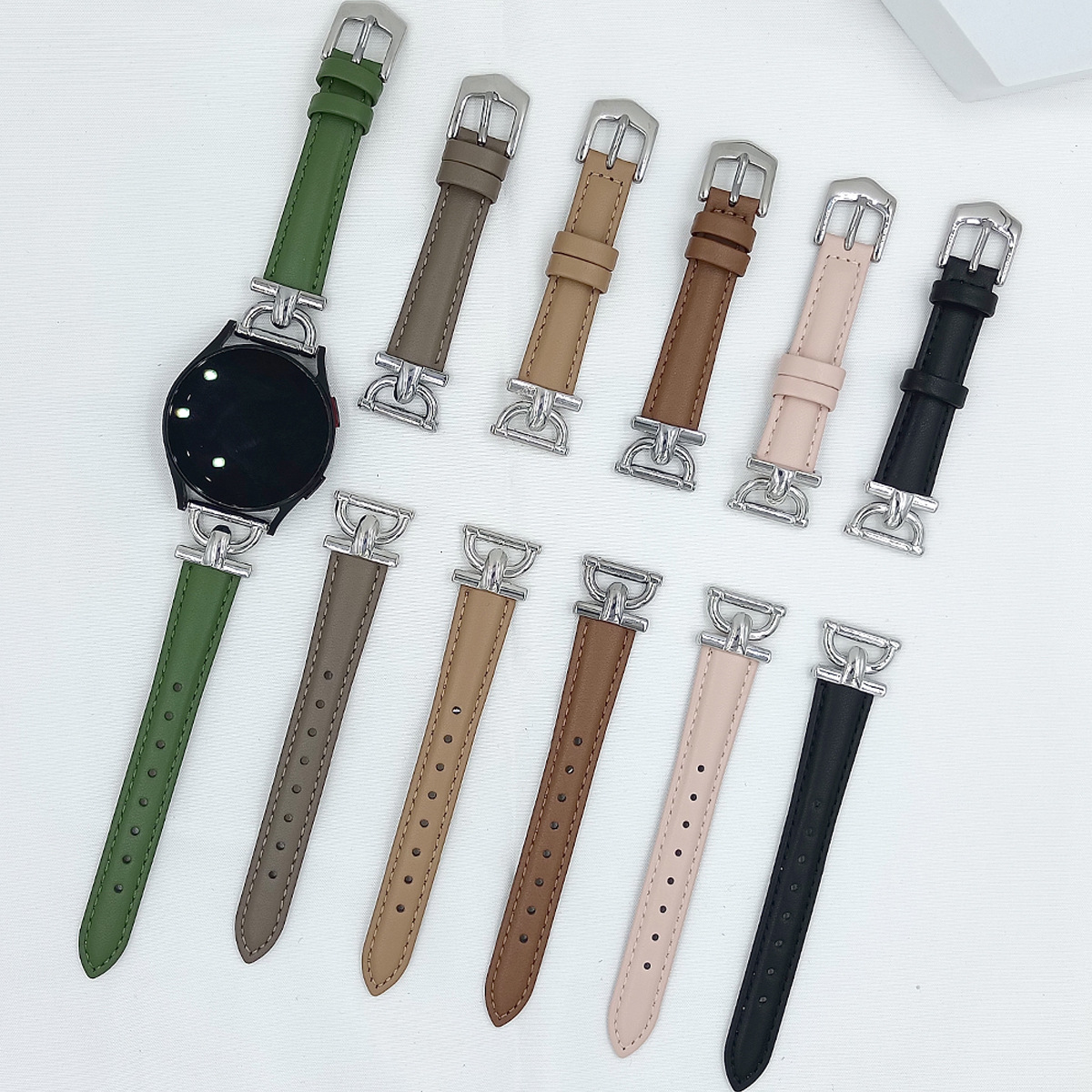 Suitable for Samsung Galaxy Watch7 Small Waist New Style Genuine Leather Strap 18-20-22mm Strap in Stock