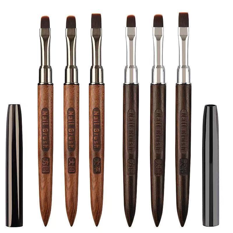 無料彫刻ハイエンドサンダルウッドマニキュアペン、広いラウンドヘッド光線療法ペン、ペンキャップ付きマニキュアブラシ|undefined
