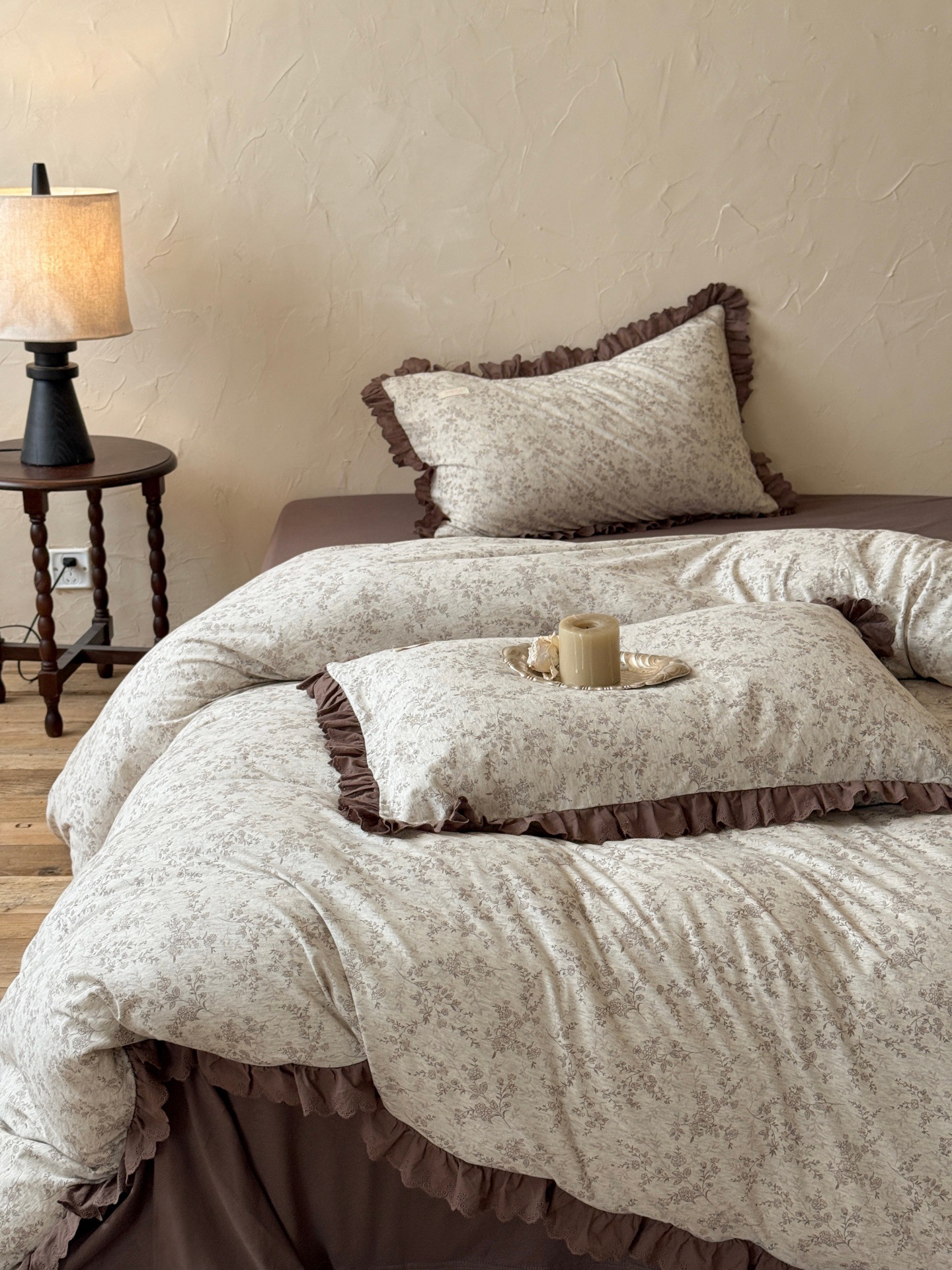 Nordycka pościel z dzianiny bawełnianej w stylu boho vintage_voghion.com