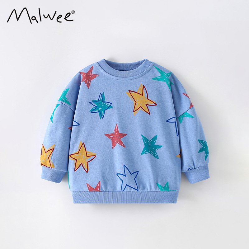 Mawlee chaqueta de niño otoño y invierno nuevo estilo europeo y americano ropa infantil cuello redondo manga larga impresión guapo chaqueta de niños