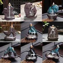 跨境产品陶瓷香炉陶瓷倒流香薰炉塔香锥香炉批发多款倒流烟香炉