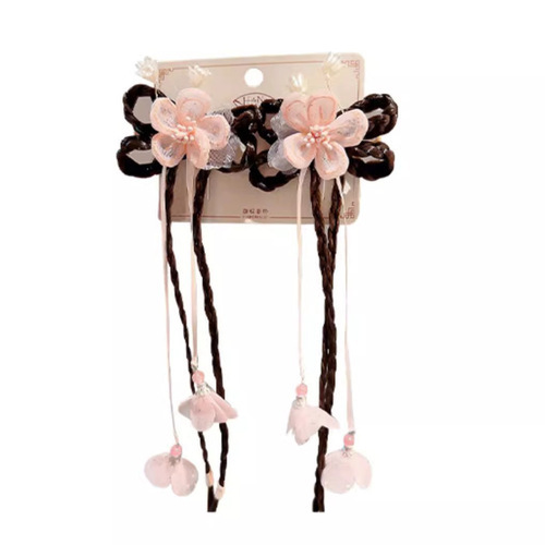 Children's flower headdress, antique bow hairpin, girl's tassel hairpin, little girl's Hanfu hair accessories, baby accessories