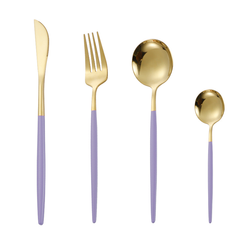 Conjunto de 4 piezas de oro púrpura Nórdico