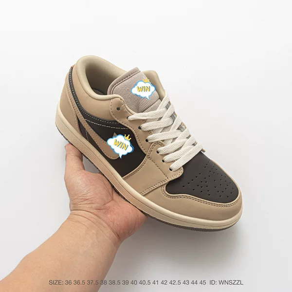 NK AJ1 WH, a low-top retro-style casual athletic basketball shoe, available in men's and women's sizes, featuring lightweight cushioning