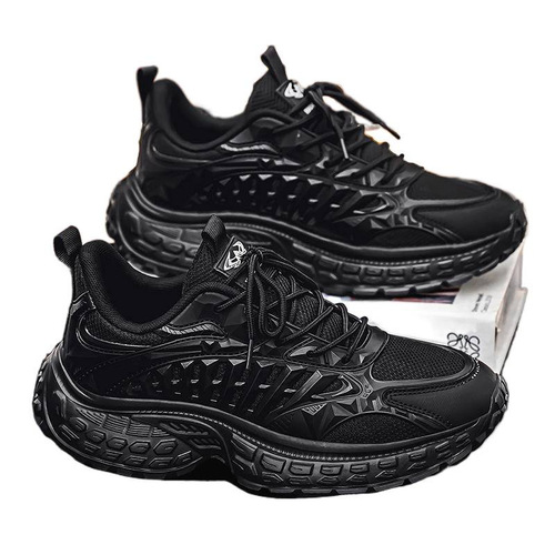 Spring men's low-cut thick sole height-increasing dad shoes ultra-light outdoor casual running sneakers large size live broadcast men's shoes